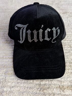 Juicy Couture Black Cap with Rhinestone Logo